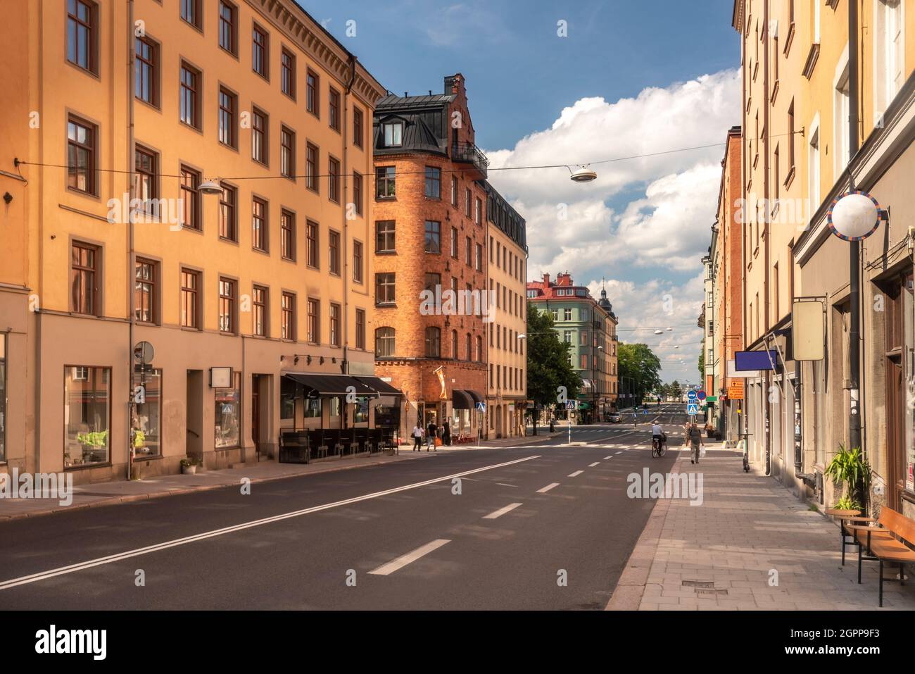 Schweden, Stockholm, Sodermalm, Renstiernas Straße mit berühmten Pubs Stockfoto