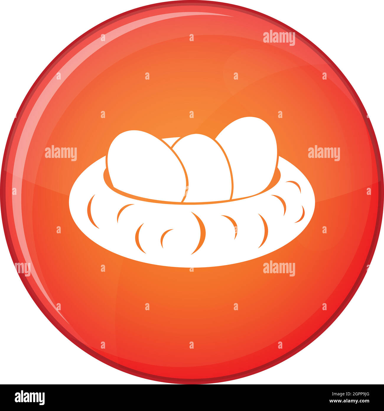 Eiern im Nest-Symbol, flachen Stil Stock Vektor