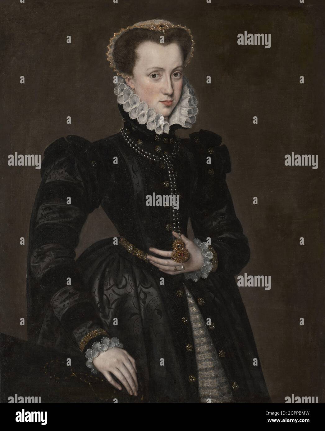 Porträt einer Hofdame, 1560/70. Anhänger von Antonis Mor. Stockfoto