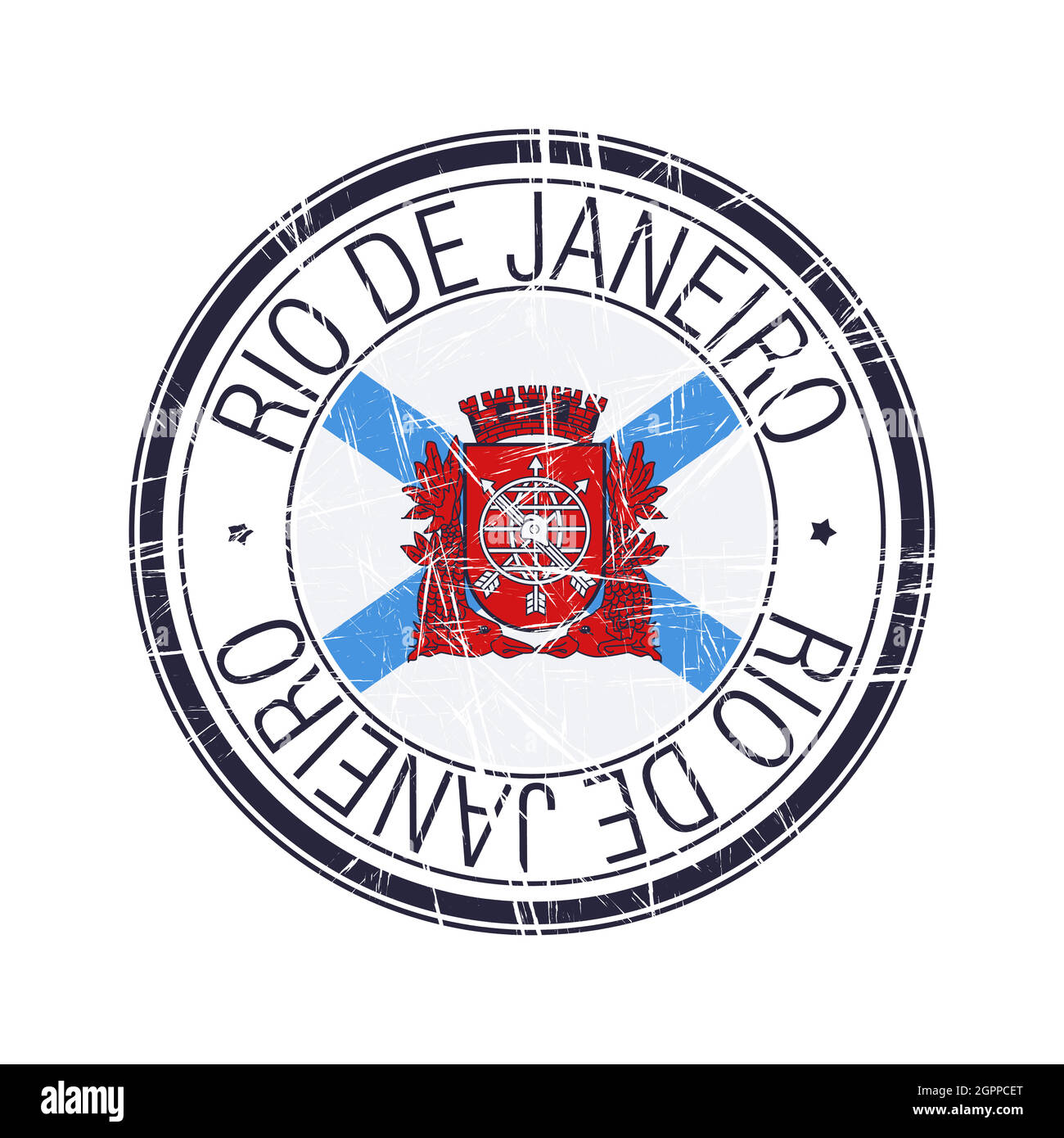 Stadt Rio de Janeiro, Brasilien Vektorstempel Stock Vektor