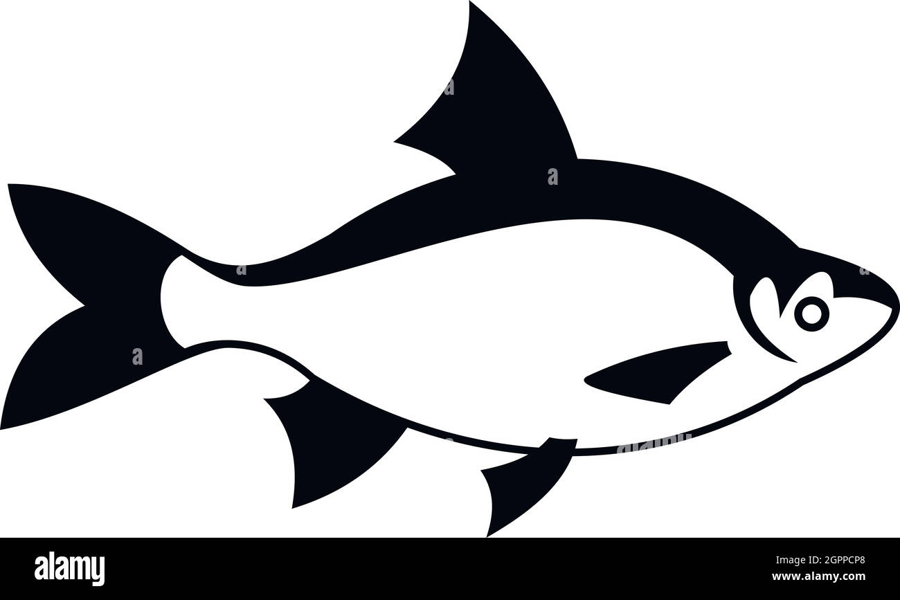 Fluss-Fisch-Symbol, einfachen Stil Stock Vektor