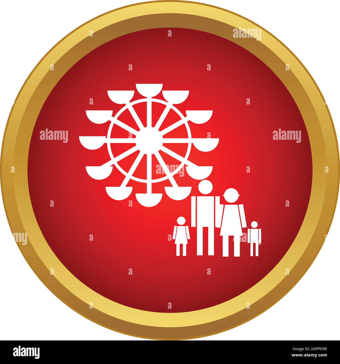 Riesenrad und Familie Symbol, einfachen Stil Stock Vektor