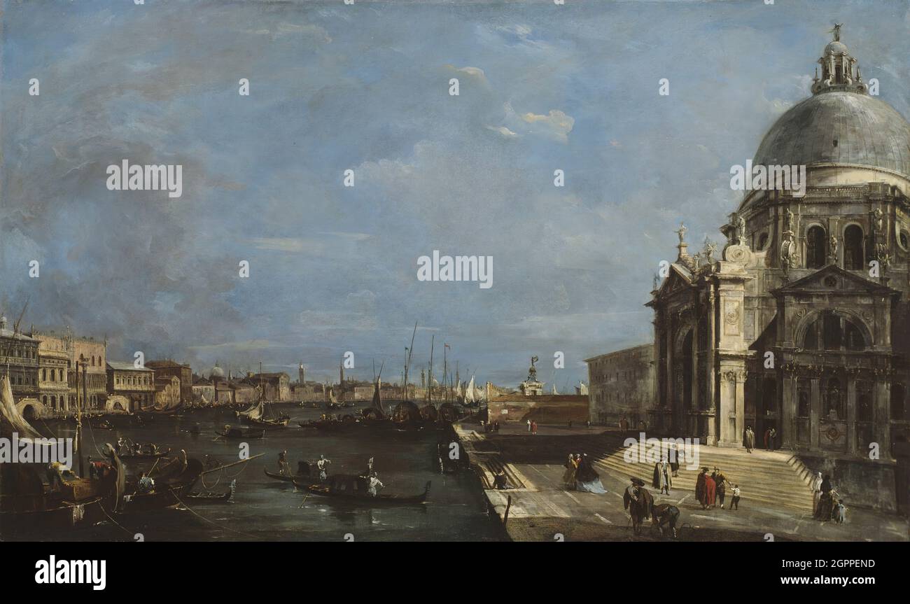 Der Canal Grande, Venedig, c. 1760. [Die Kirche Santa Maria della Salute auf der rechten Seite]. Stockfoto