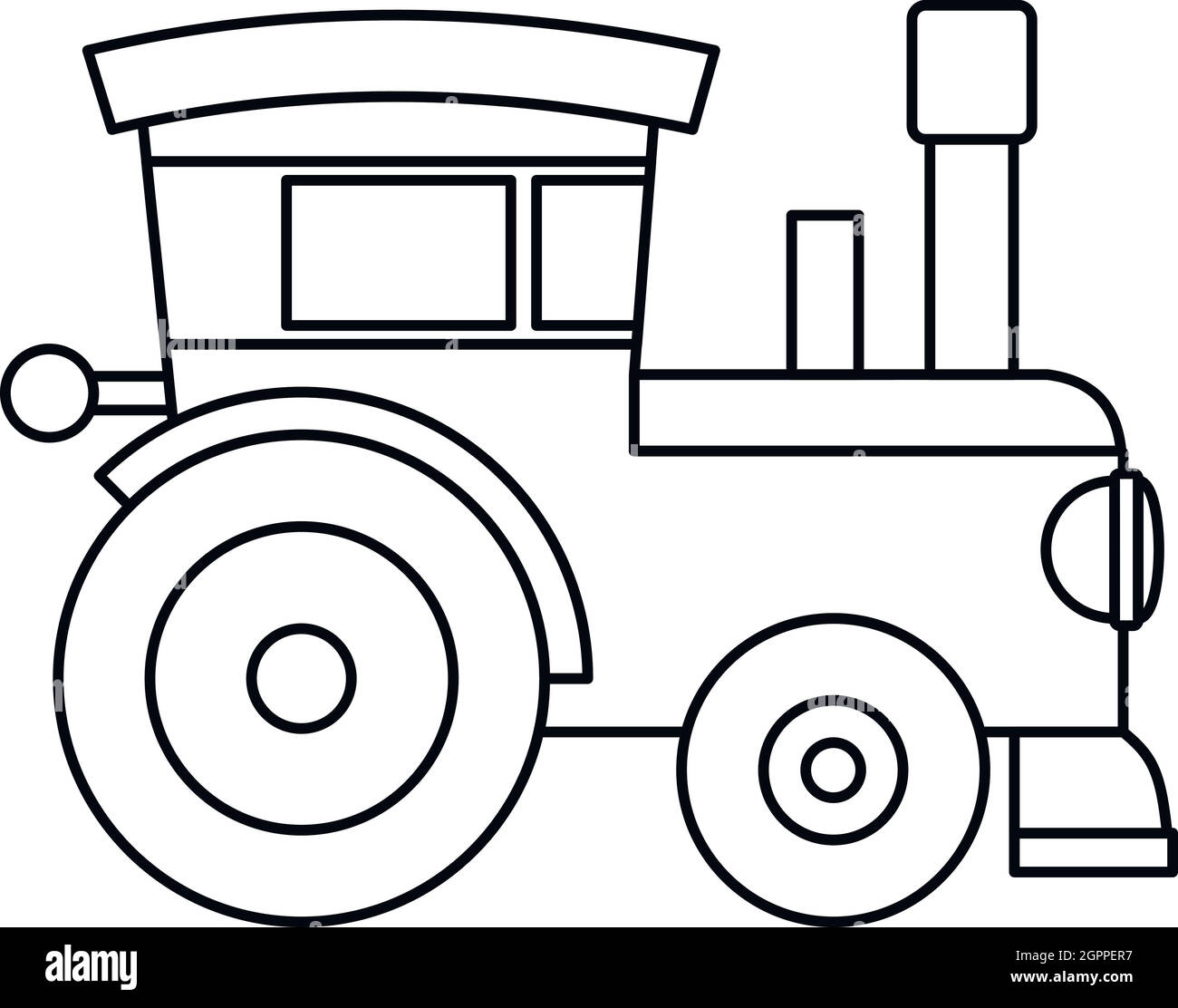 Zug-Lokomotive Spielzeug-Symbol, Umriss-Stil Stock Vektor
