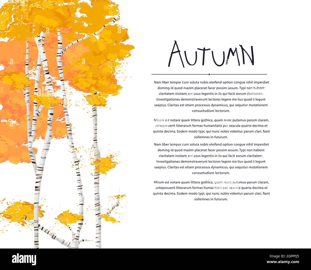 Birken Herbst Vektor Hintergrund Stock Vektor