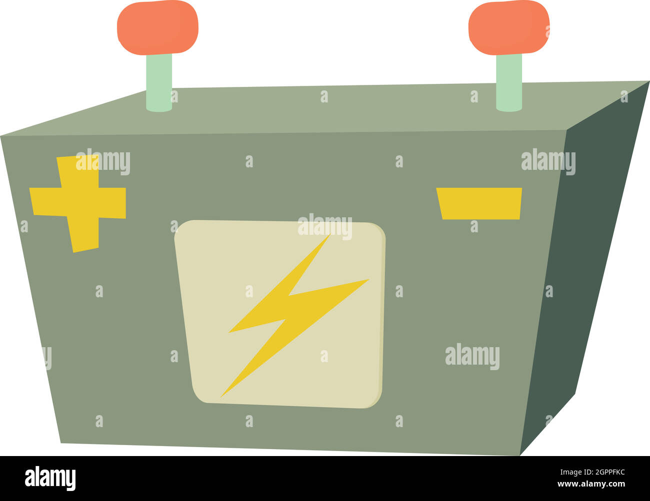 Auto-Batterie-Symbol, Cartoon-Stil Stock Vektor