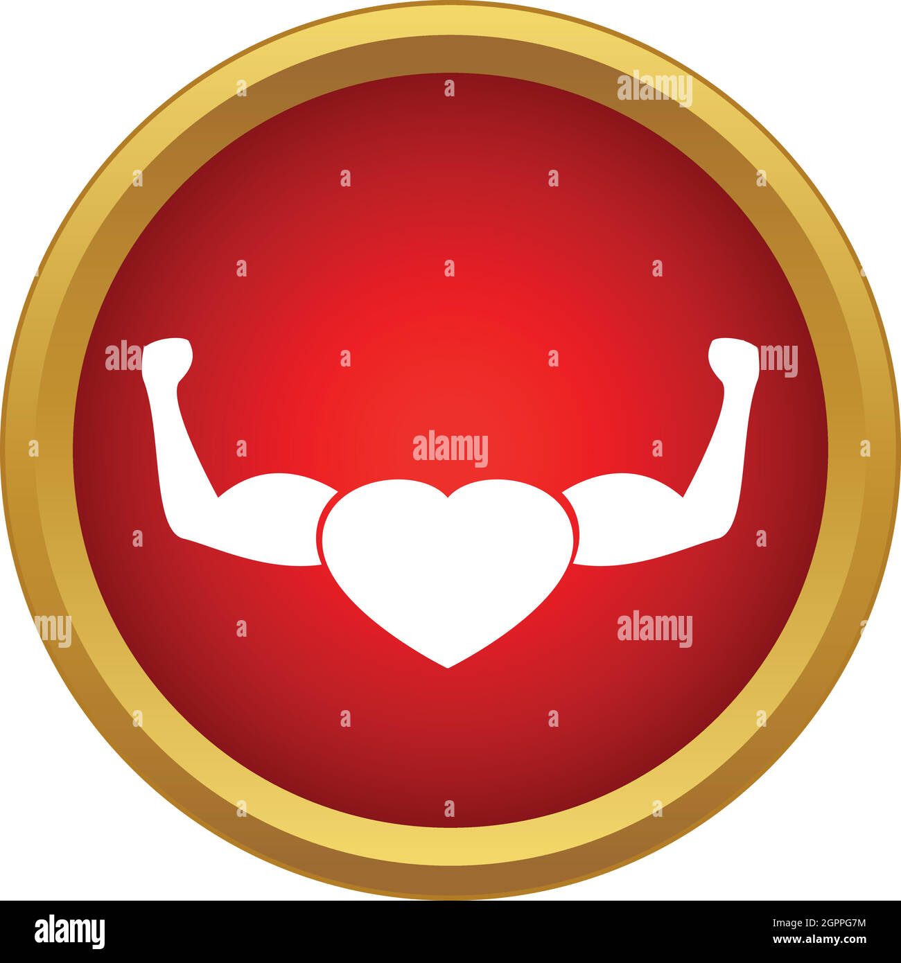 Starkes Herz-Symbol im einfachen Stil Stock Vektor