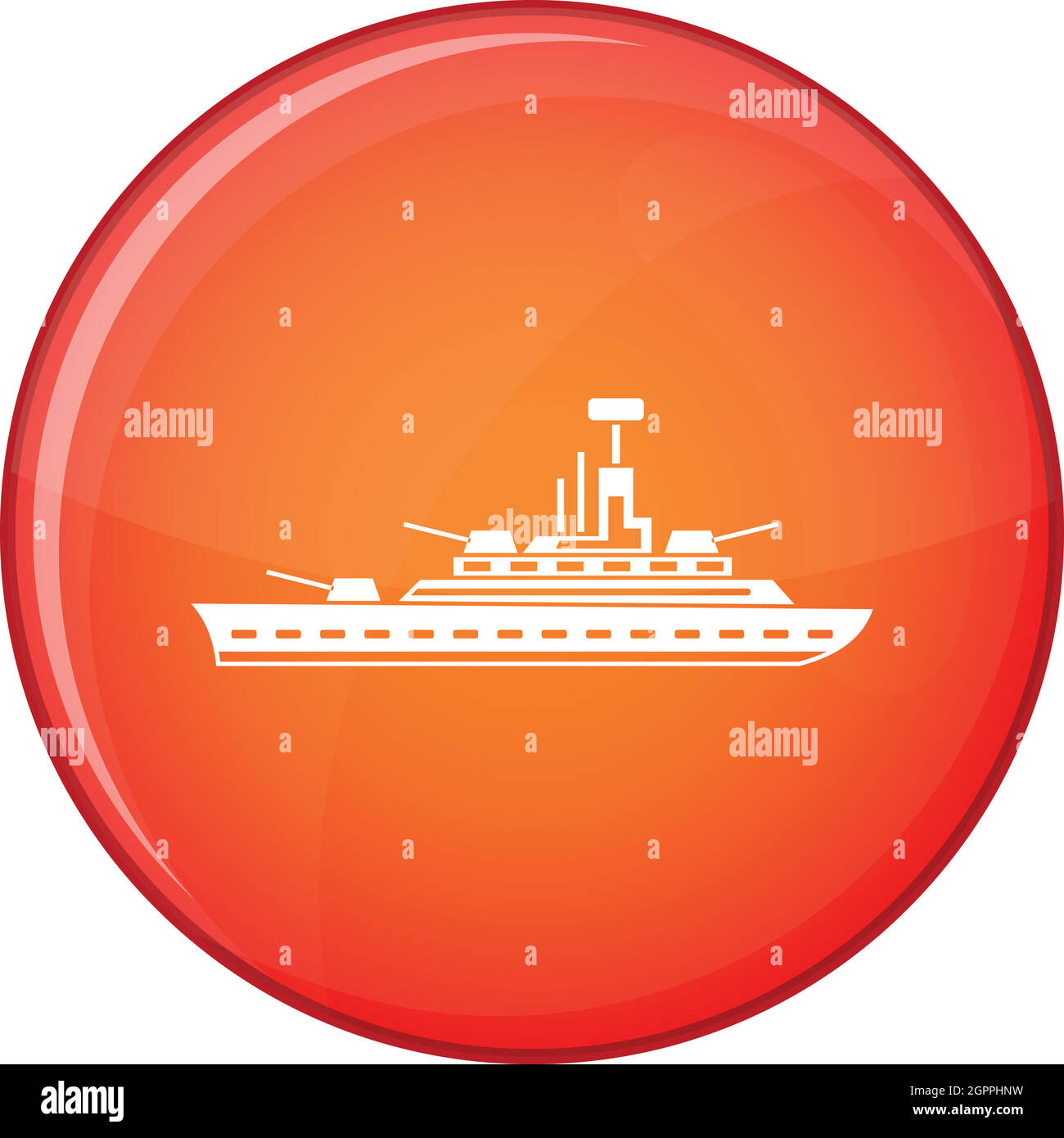 Militärische Kriegsschiff Symbol, flachen Stil Stock Vektor
