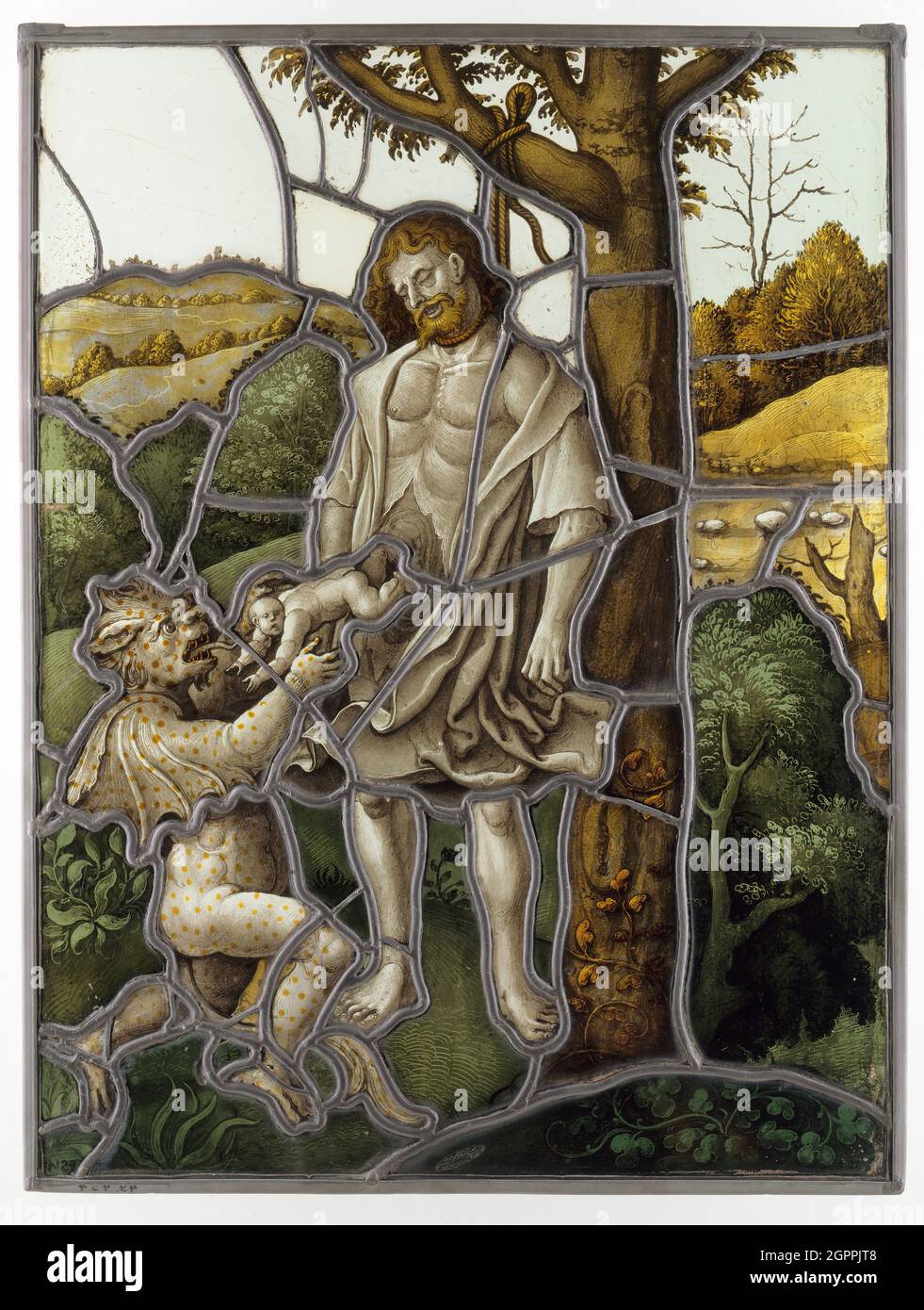 Die Hängung von Judas, Elsass, c. 1520. Stockfoto Die Hängung von Judas, Elsass, c. 1520. Stockfoto