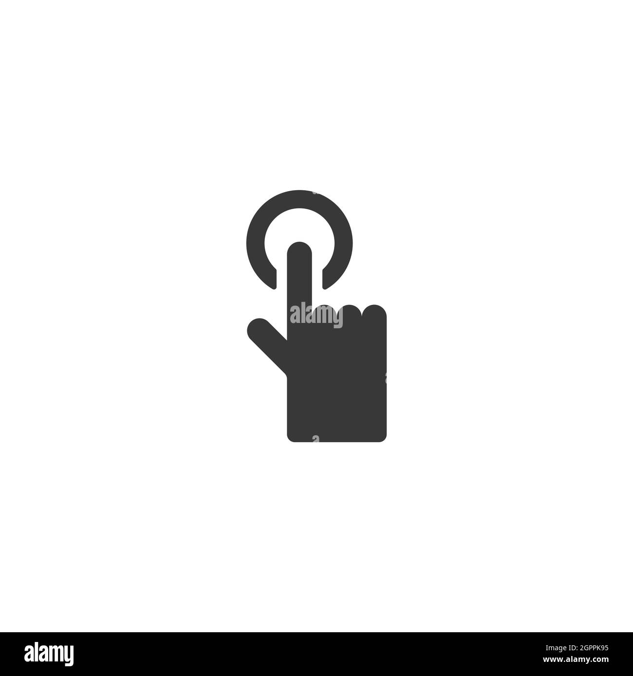 Handauswahltaste. Berühren Sie das Element mit dem Finger, und drücken Sie es. Isoliertes Symbol. Commerce Glyphe Vektor Illustration Stock Vektor