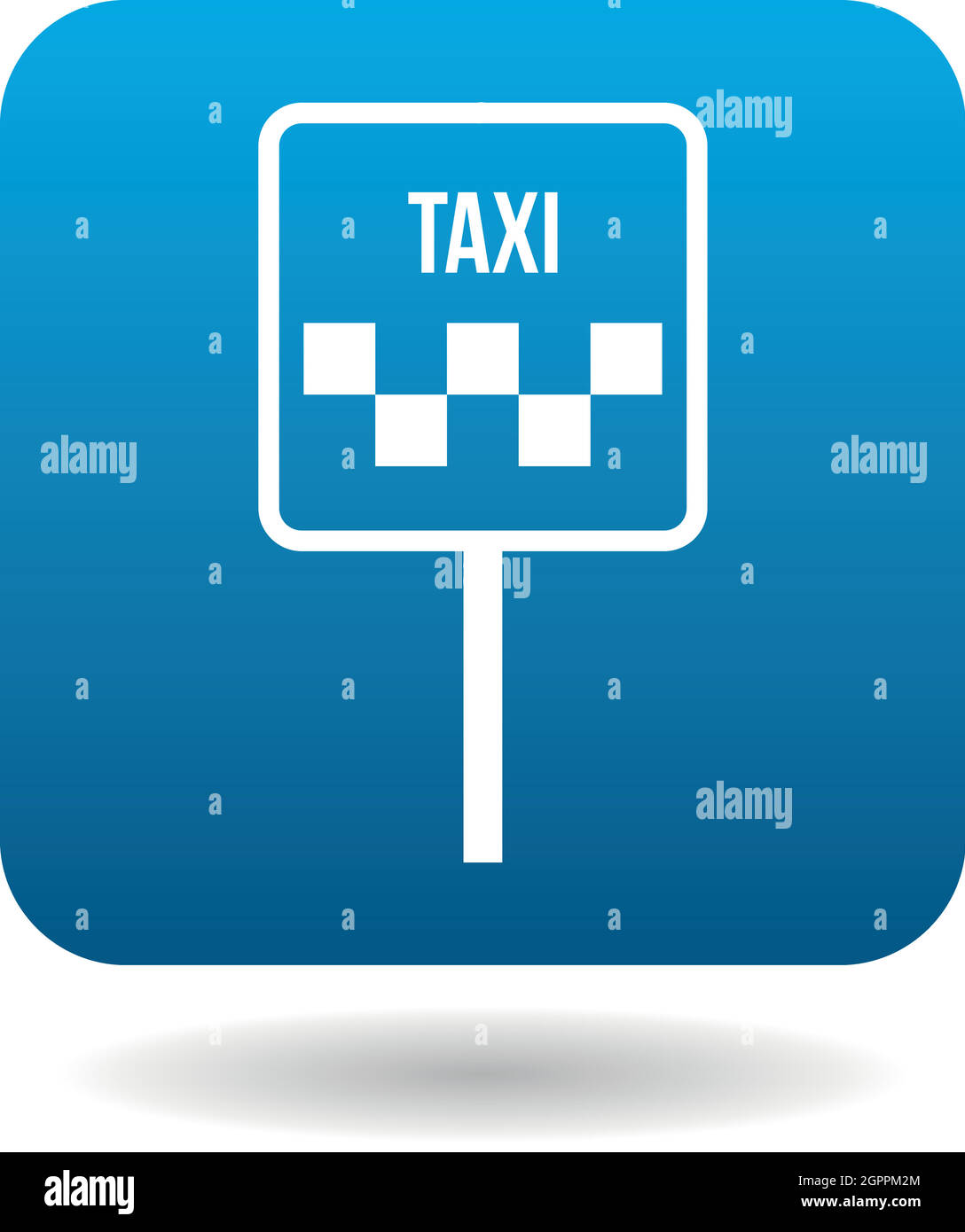 Taxi-Auto-Schild-Symbol im flachen Stil Stock Vektor