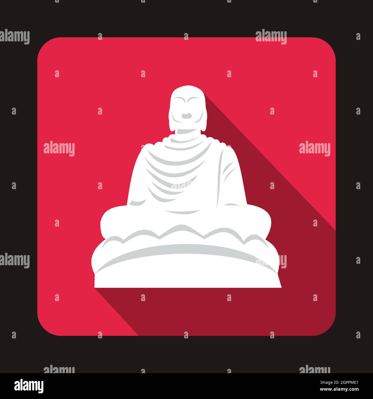 Buddha-Statue-Symbol, flachen Stil Stock Vektor