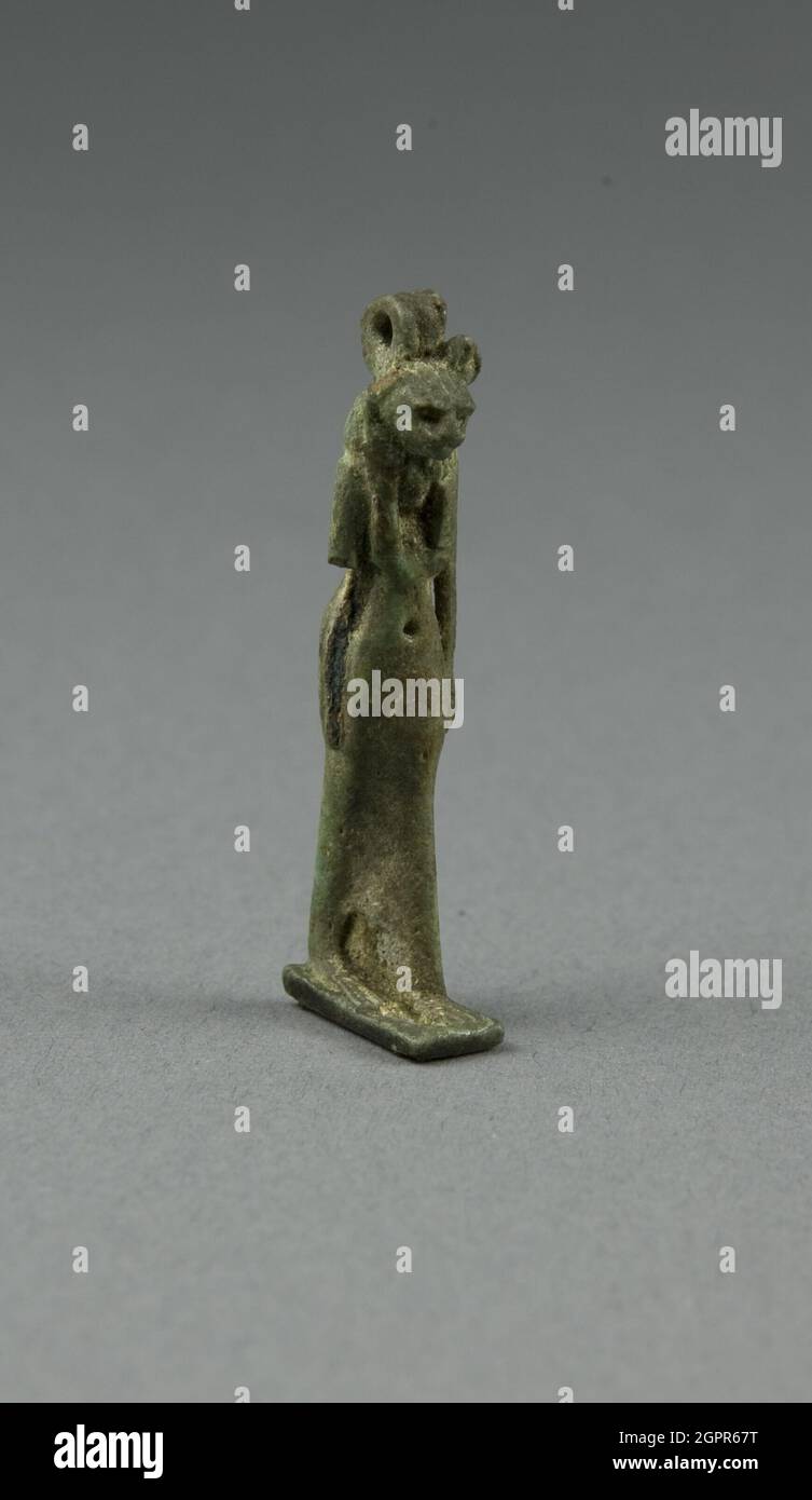 Amulett der Göttin Bastet, Ägypten, Dritte mittlere Periode, Dynastie 21-25 (1070-656 v. Chr.). Stockfoto