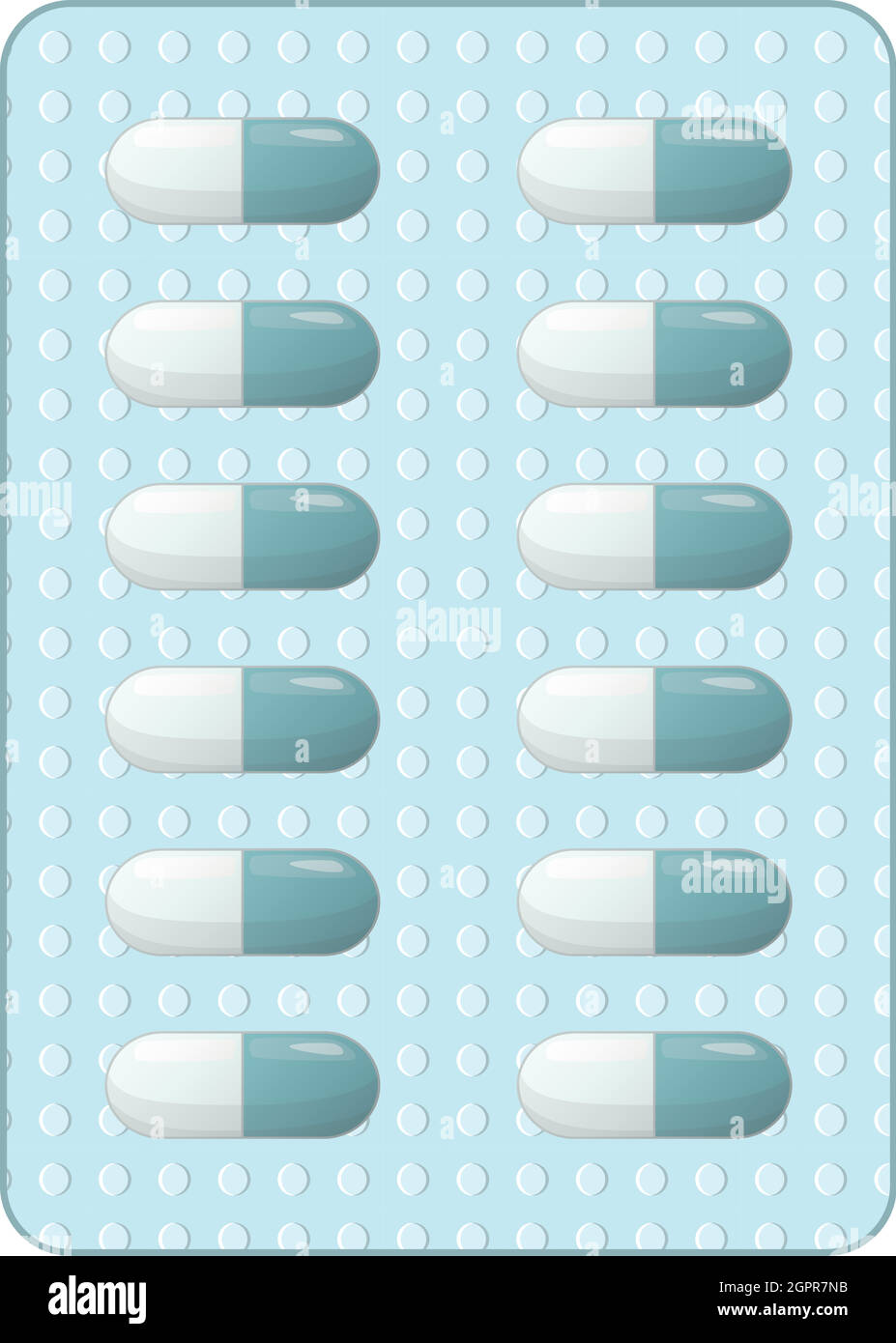 Tabletten in einem Blister-Symbol, Cartoon-Stil Stock Vektor