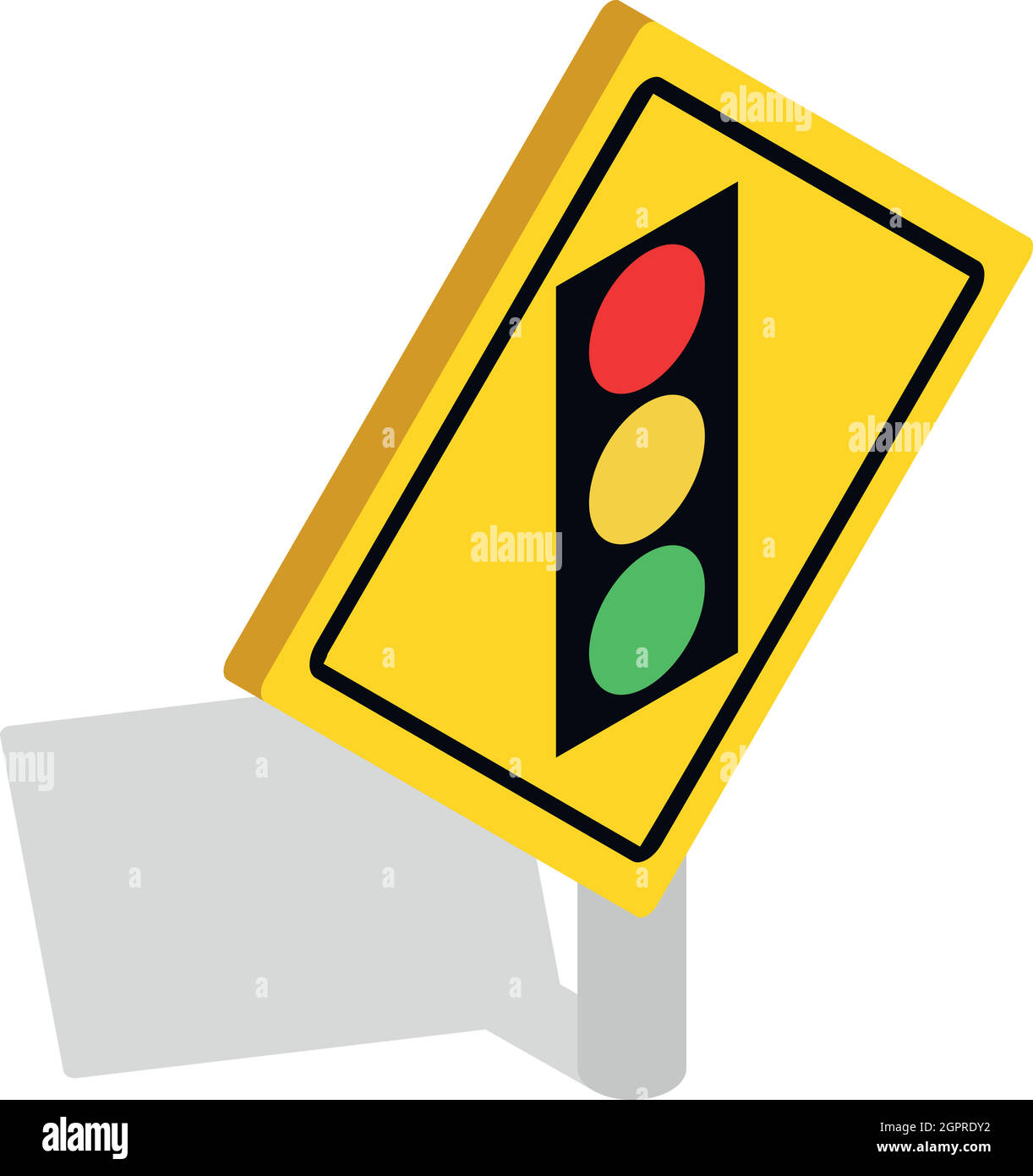 Leichte Zeichen Verkehrssymbol, isometrischen 3d Stil Stock Vektor