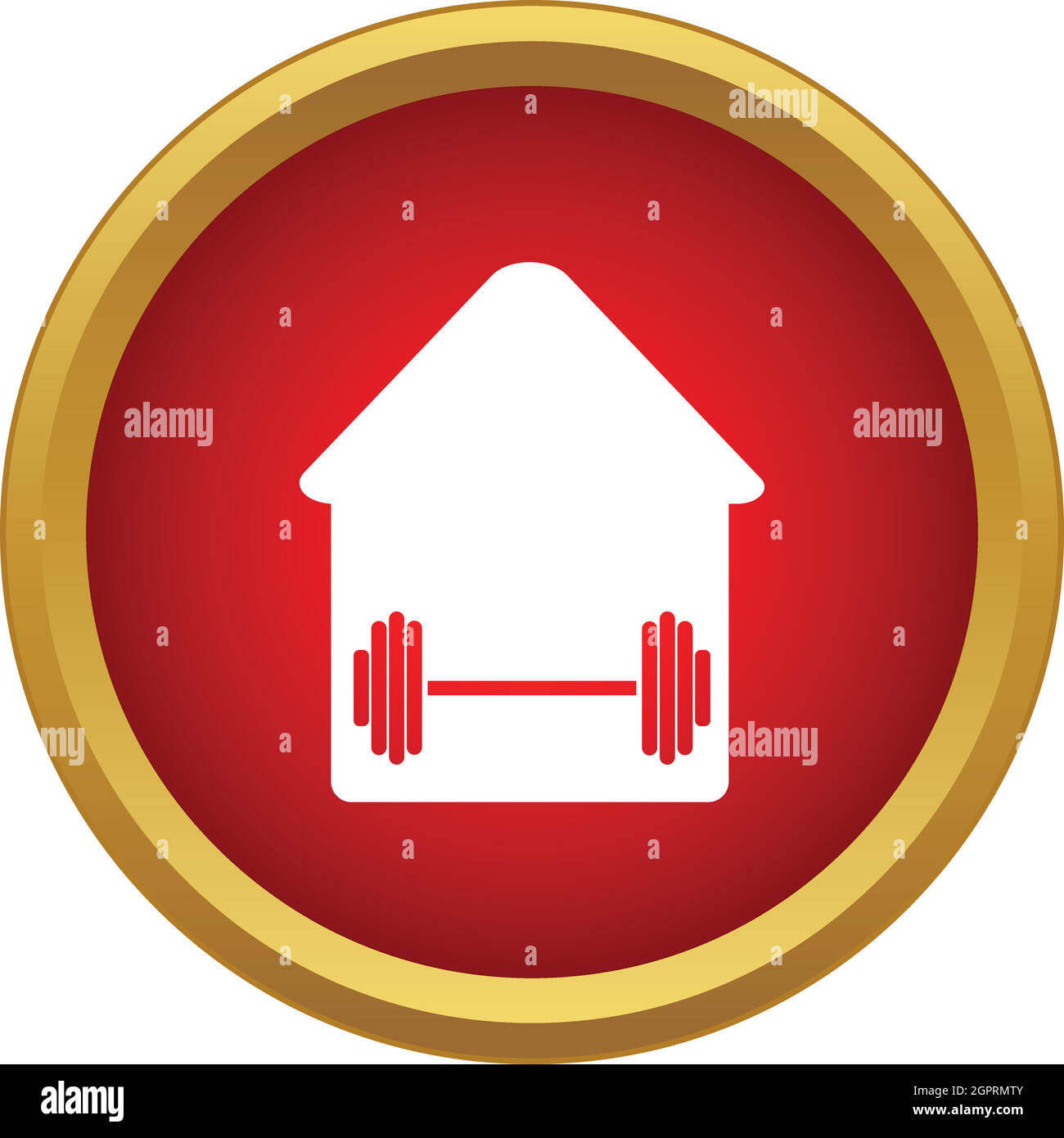 Hantel in einem Haus-Symbol, einfachen Stil Stock Vektor