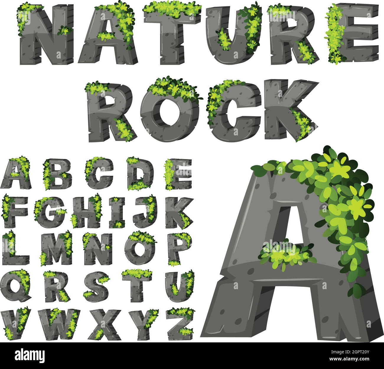 Schriftdesign mit Rock-Textur Stock Vektor