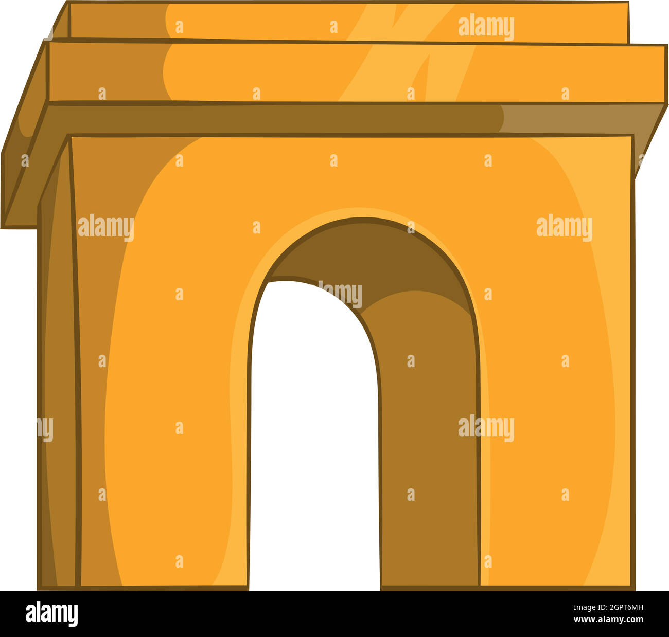 Triumphal Bogen, Paris-Symbol, Cartoon-Stil Stock Vektor