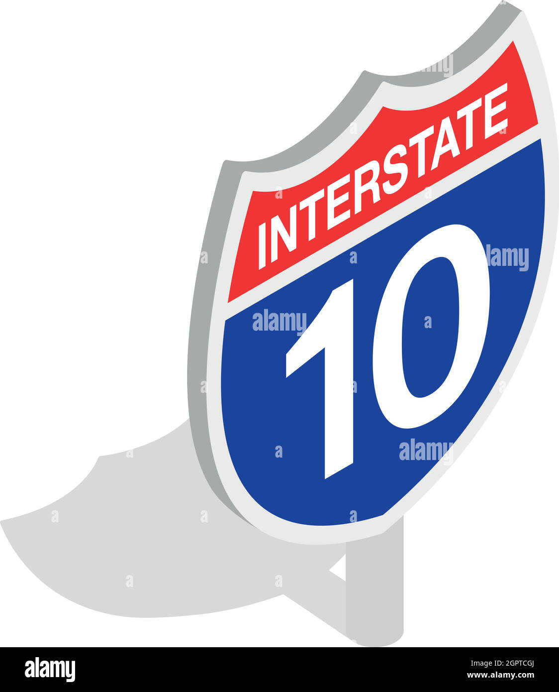 Interstate-Highway-Schild-Symbol, isometrischen 3d Stil Stock Vektor
