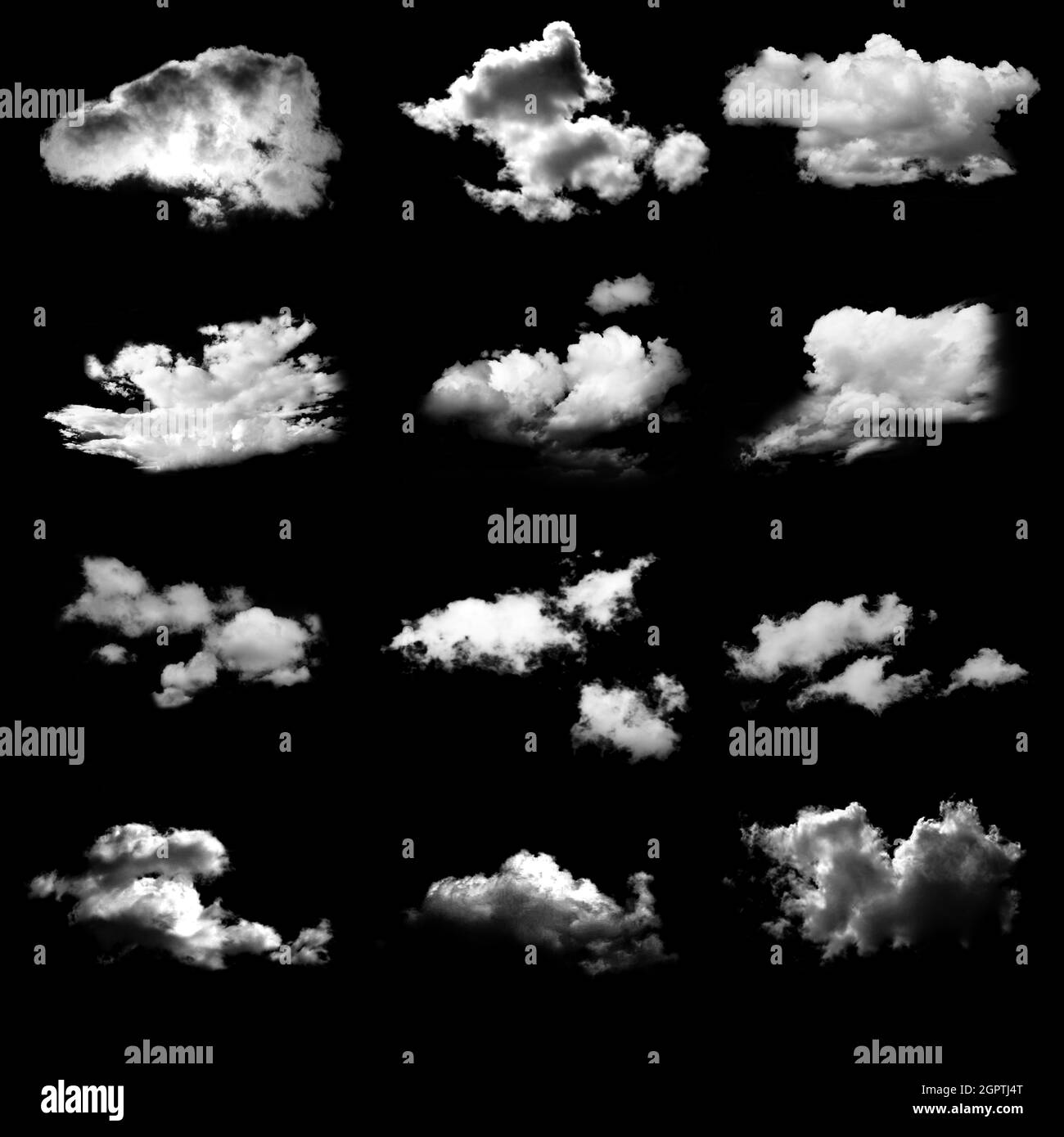Wolken mit dunkelschwarzem Hintergrund Stockfoto