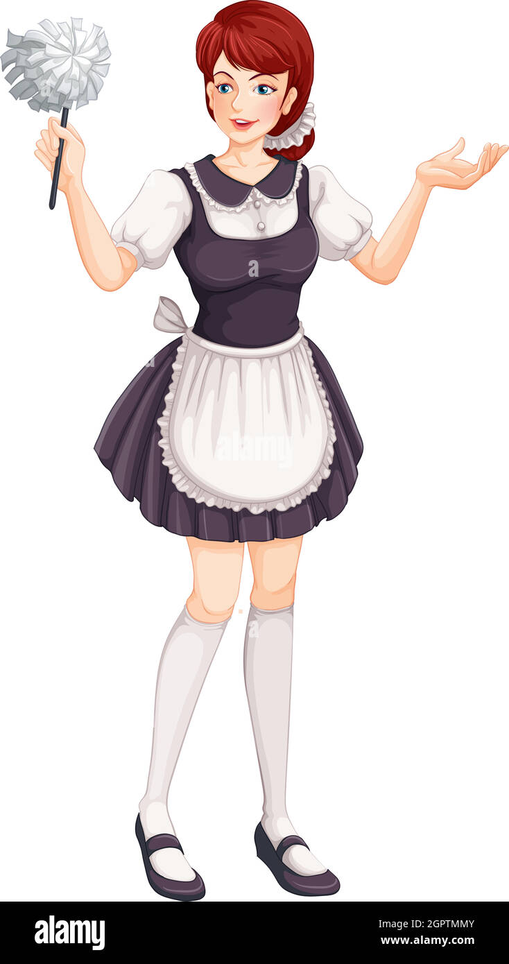 Eine weibliche Haushelferin Stock Vektor