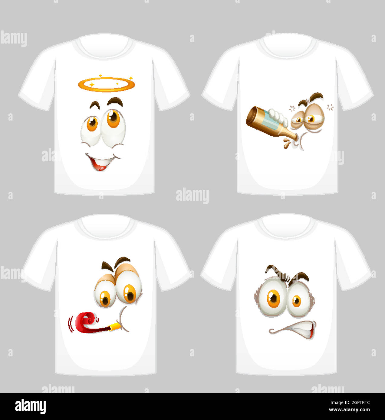 T-Shirt-Dessin mit Grafik vorne Stock Vektor