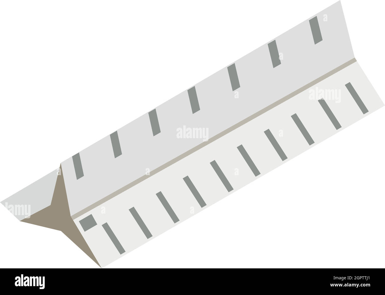 Zeichnung-Lineal-Symbol, isometrischen 3d Stil Stock Vektor