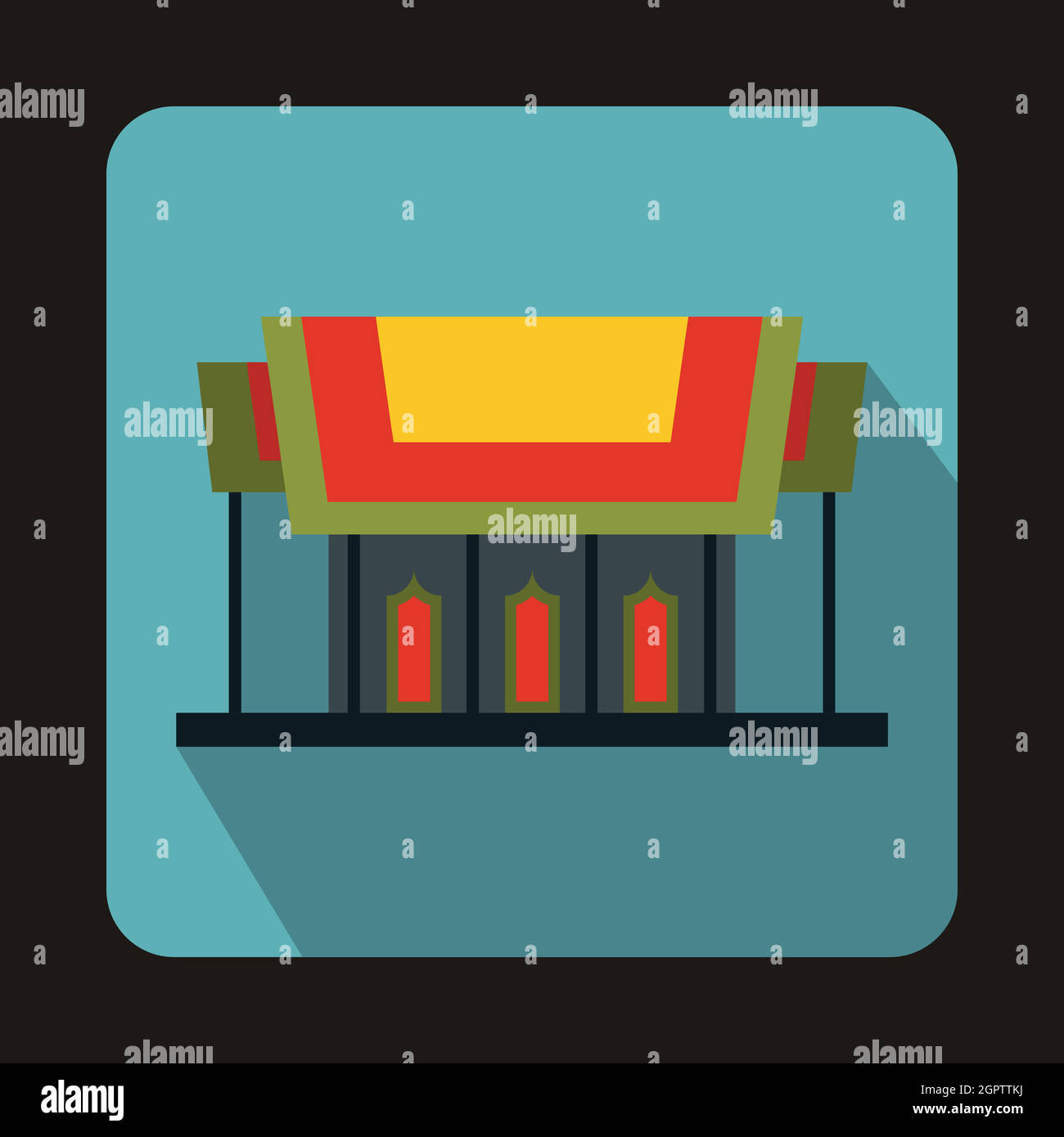 Thailand Tempel-Symbol im flachen Stil Stock Vektor