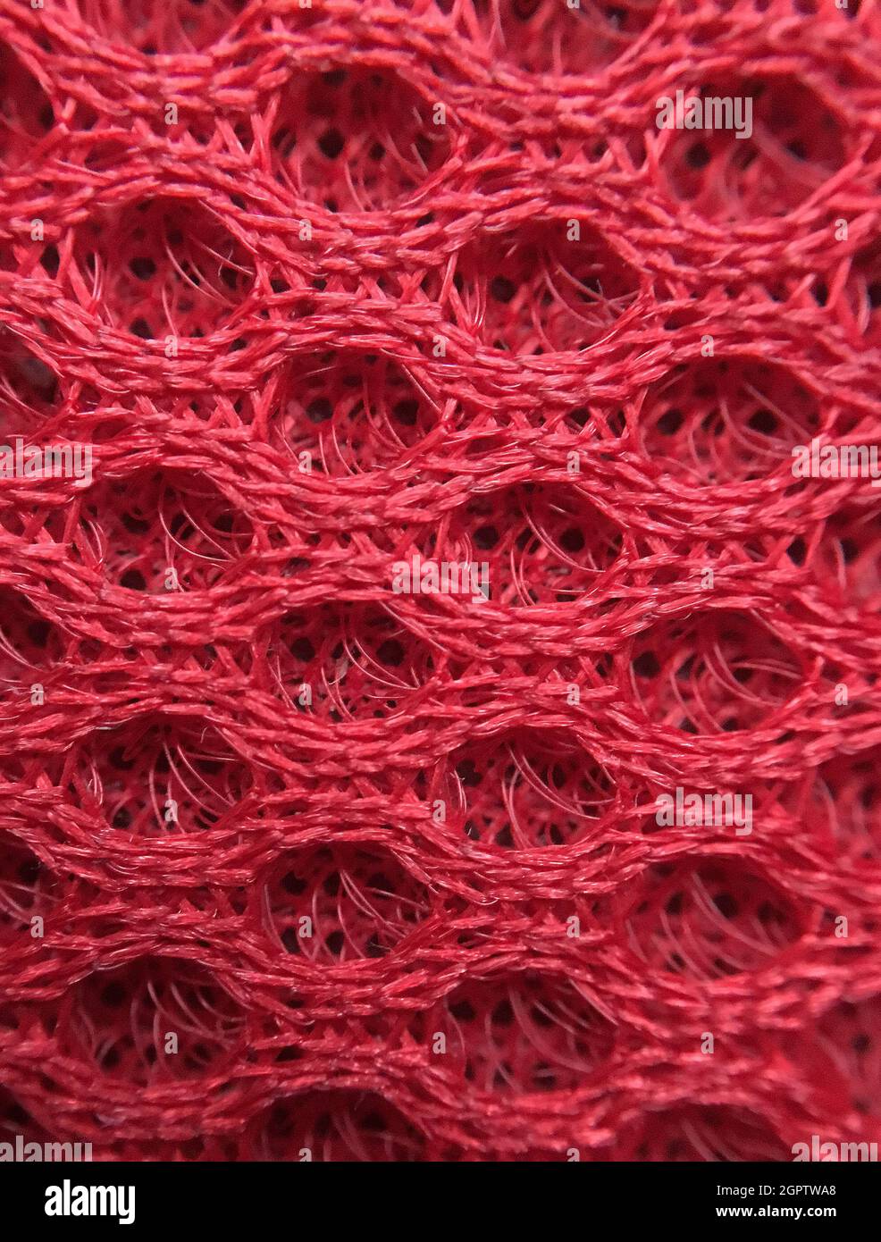 Textur-Tapete von einem roten Stuhl - Nahaufnahme Stockfoto