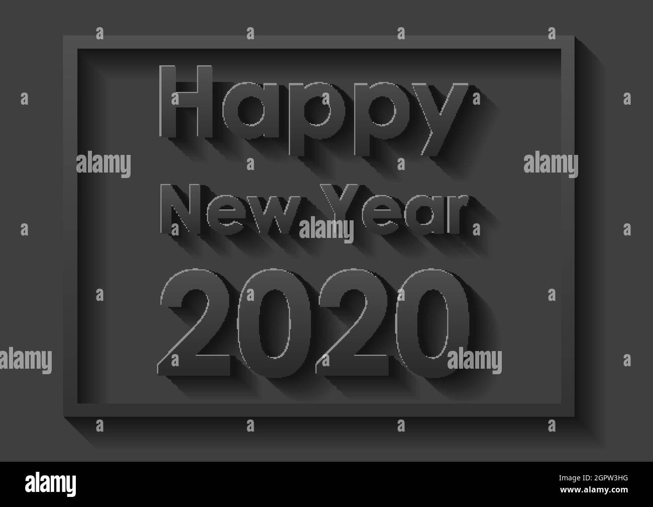 Neujahrskartendesign in Schwarz Stock Vektor