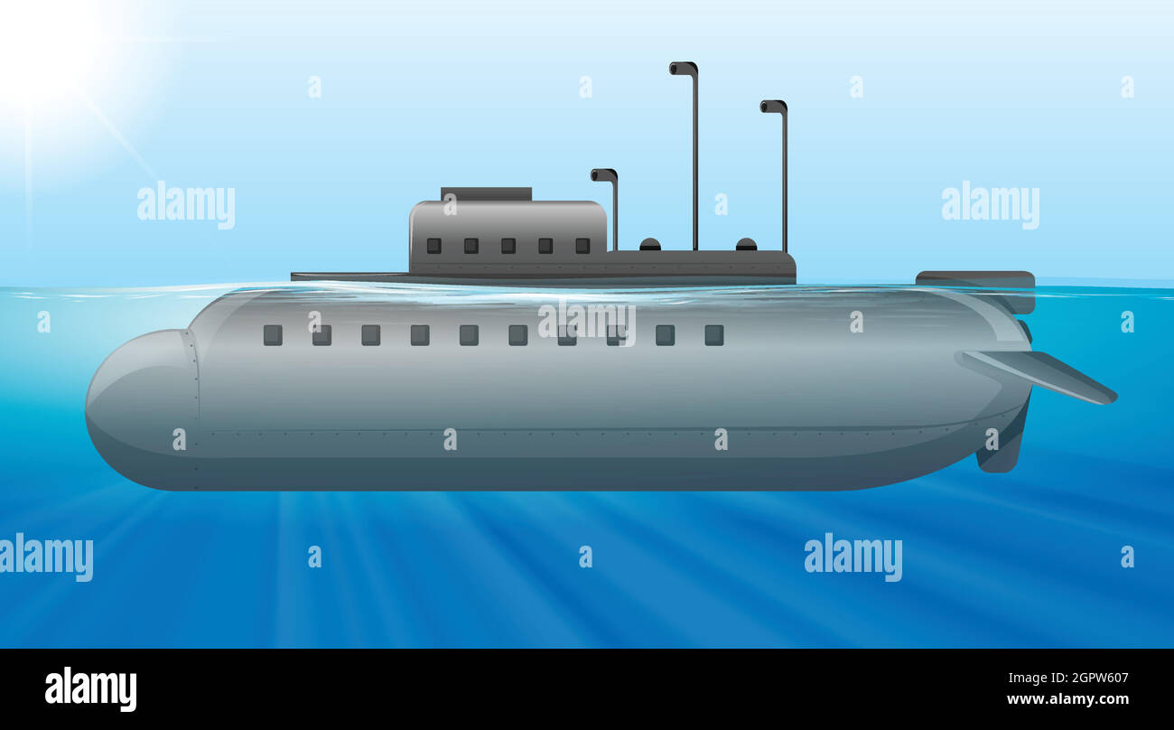 U-Boot unter dem Ozean Stock Vektor