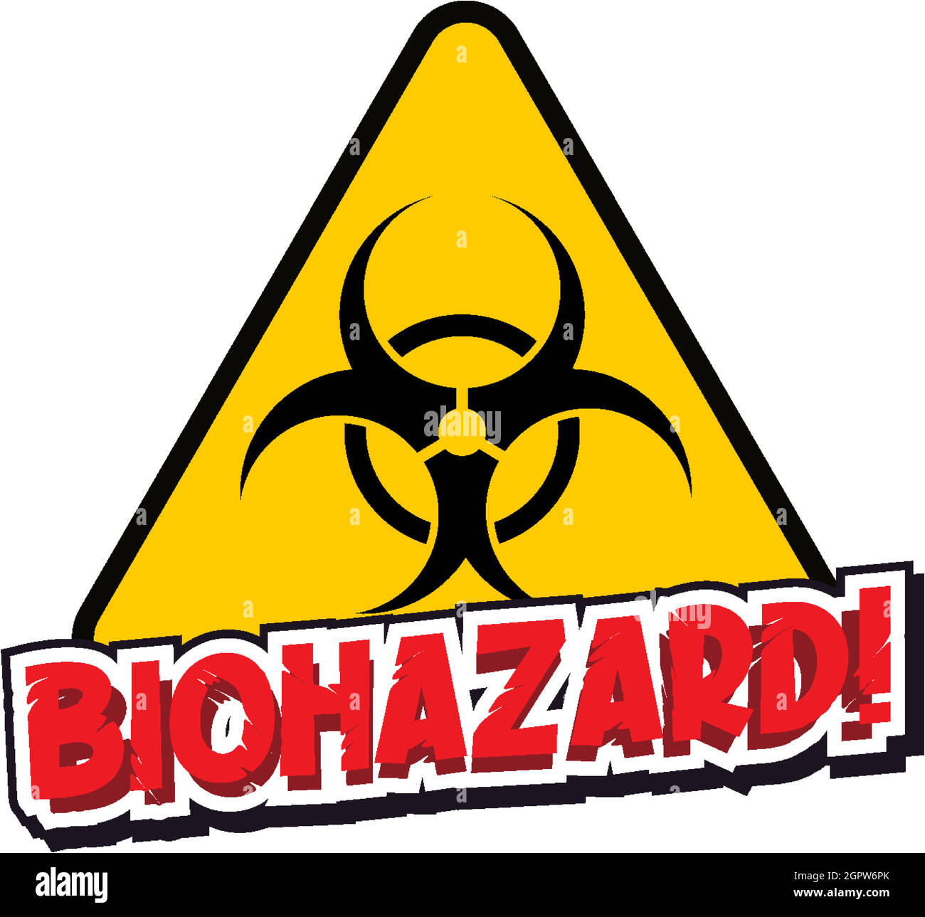 Schriftdesign für Wort Biohazard mit Warnzeichen Stock Vektor