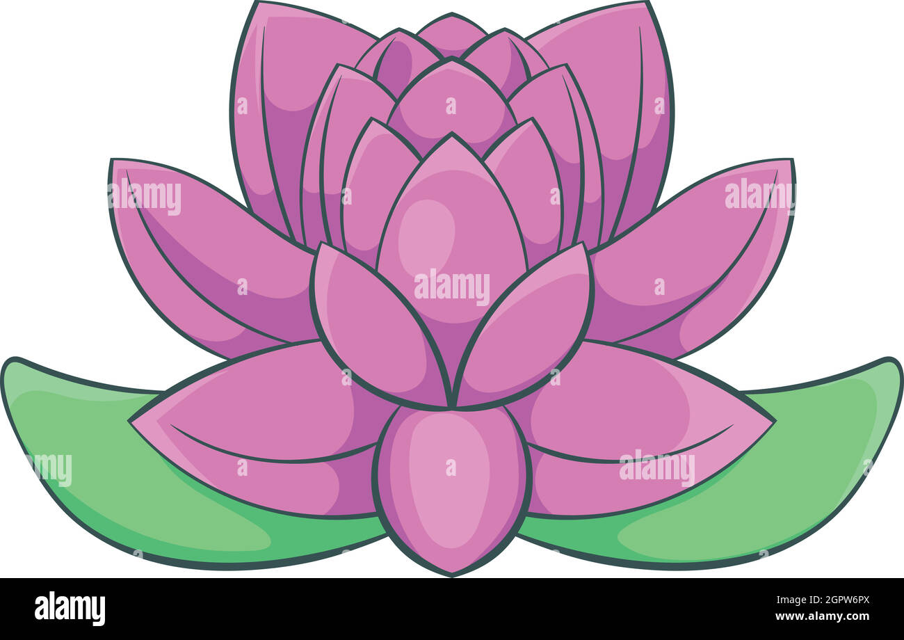 Rosa Lotus Blume Symbol, Cartoon-Stil Stock Vektor