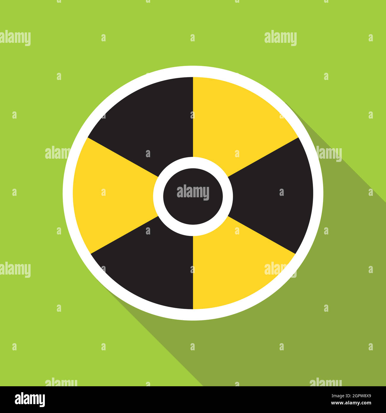 Radioaktives Zeichen Symbol im flachen Stil Stock Vektor