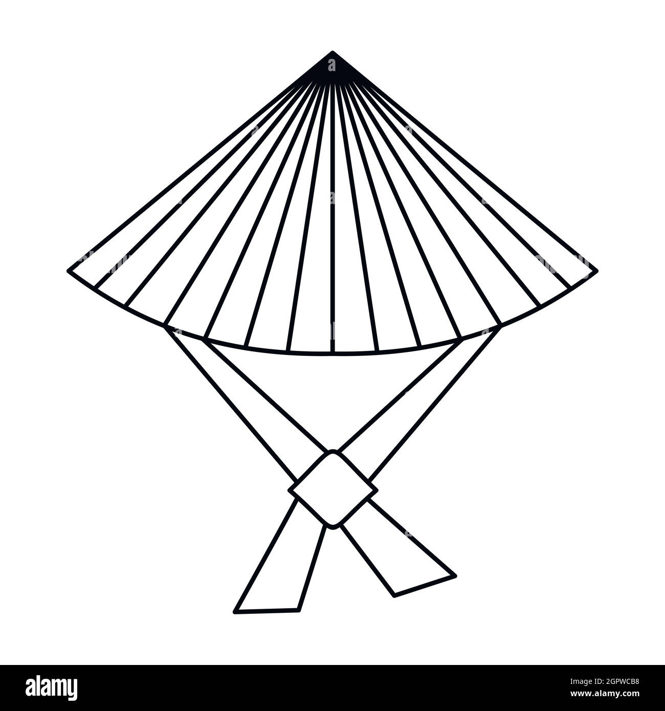 Vietnamesische Hut-Symbol, Umriss-Stil Stock Vektor