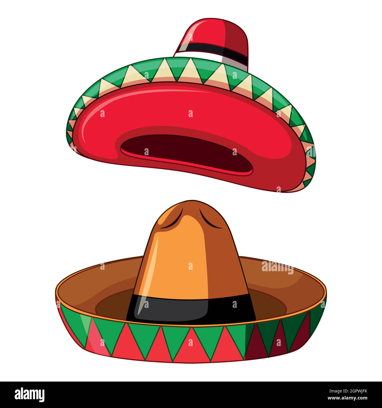 Mexikanischer Sombrero auf weißem Hintergrund Stock Vektor