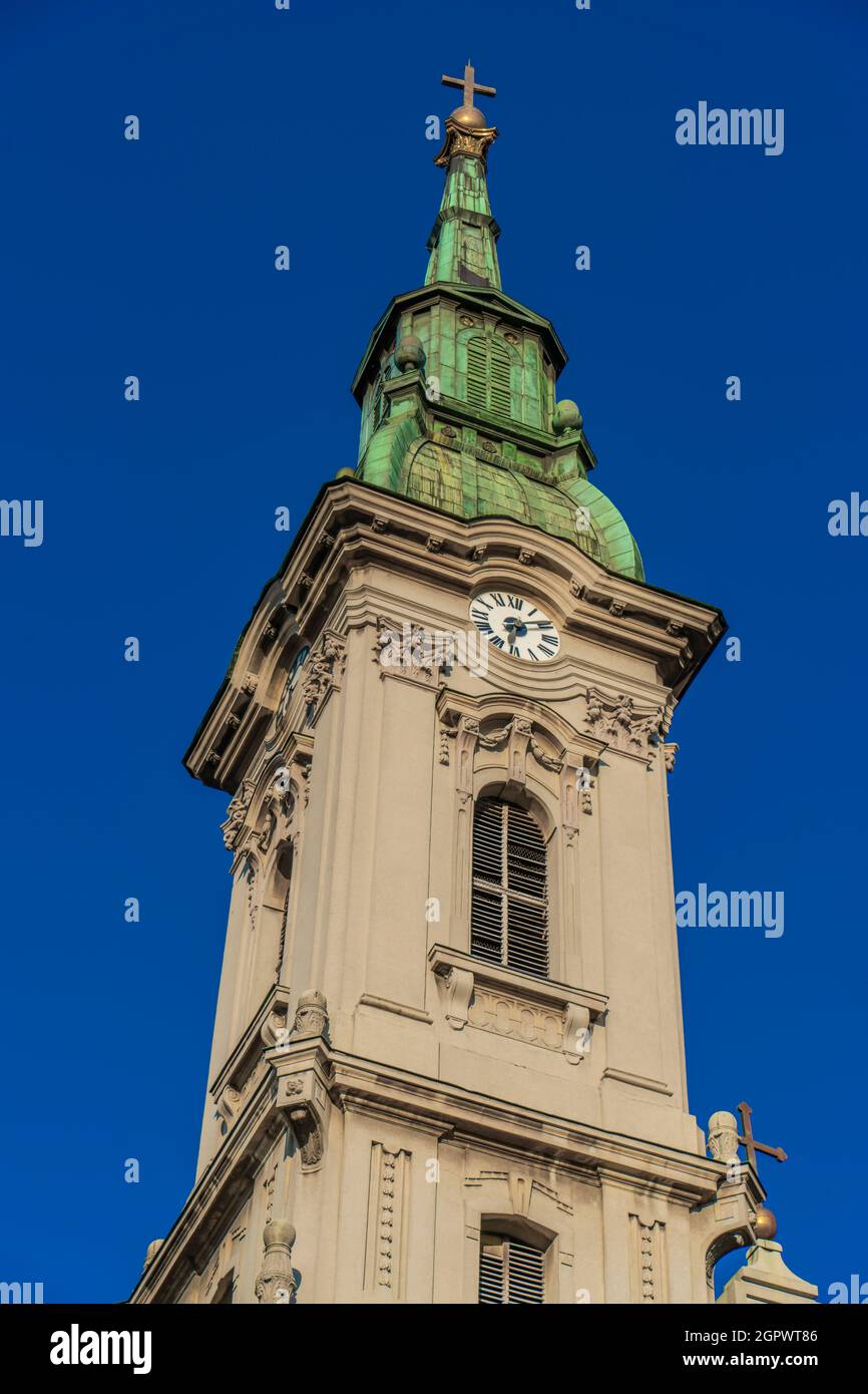 Detail der orthodoxen Kirche Serbiens Himmelfahrt der Heiligen Jungfrau in Pancevo, Serbien Stockfoto