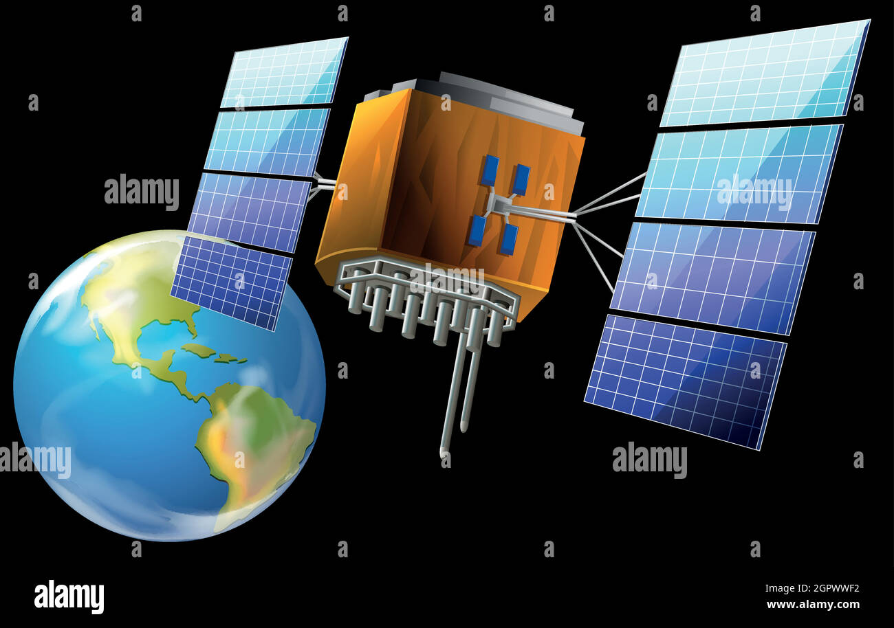 Ein Satellit Stock Vektor