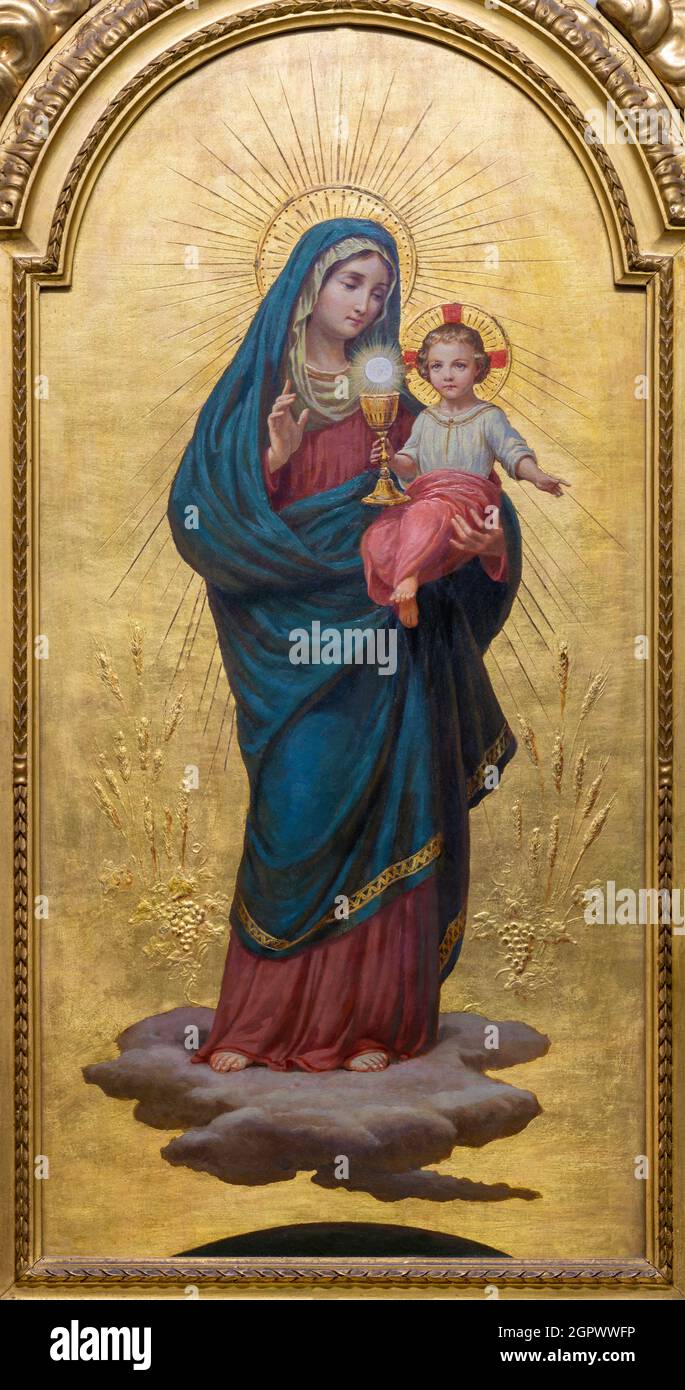 ROM, ITALIEN 30. AUGUST 2021 Das Gemälde der Madonna in der Kirche