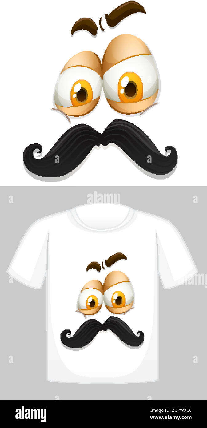 T-Shirt-Dessin mit Grafik vorne Stock Vektor