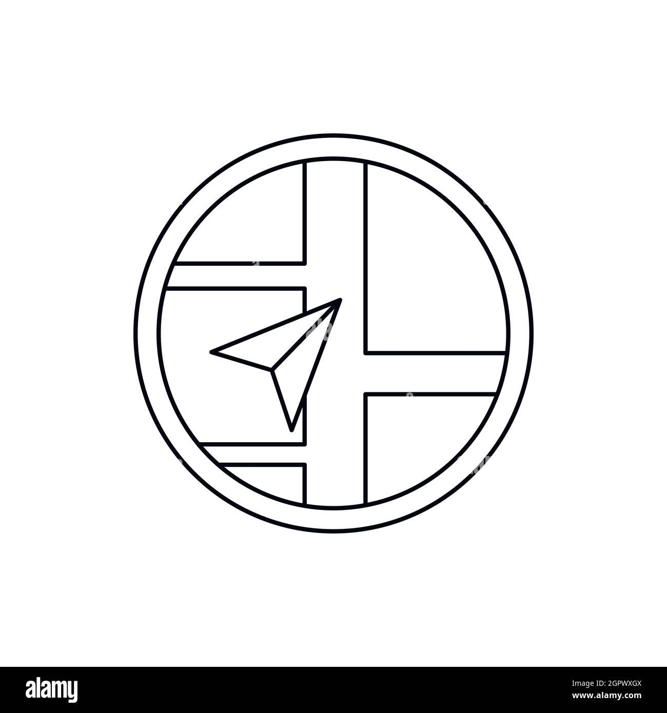 Symbol "Karte Navigation", Umriss-Stil Stock Vektor