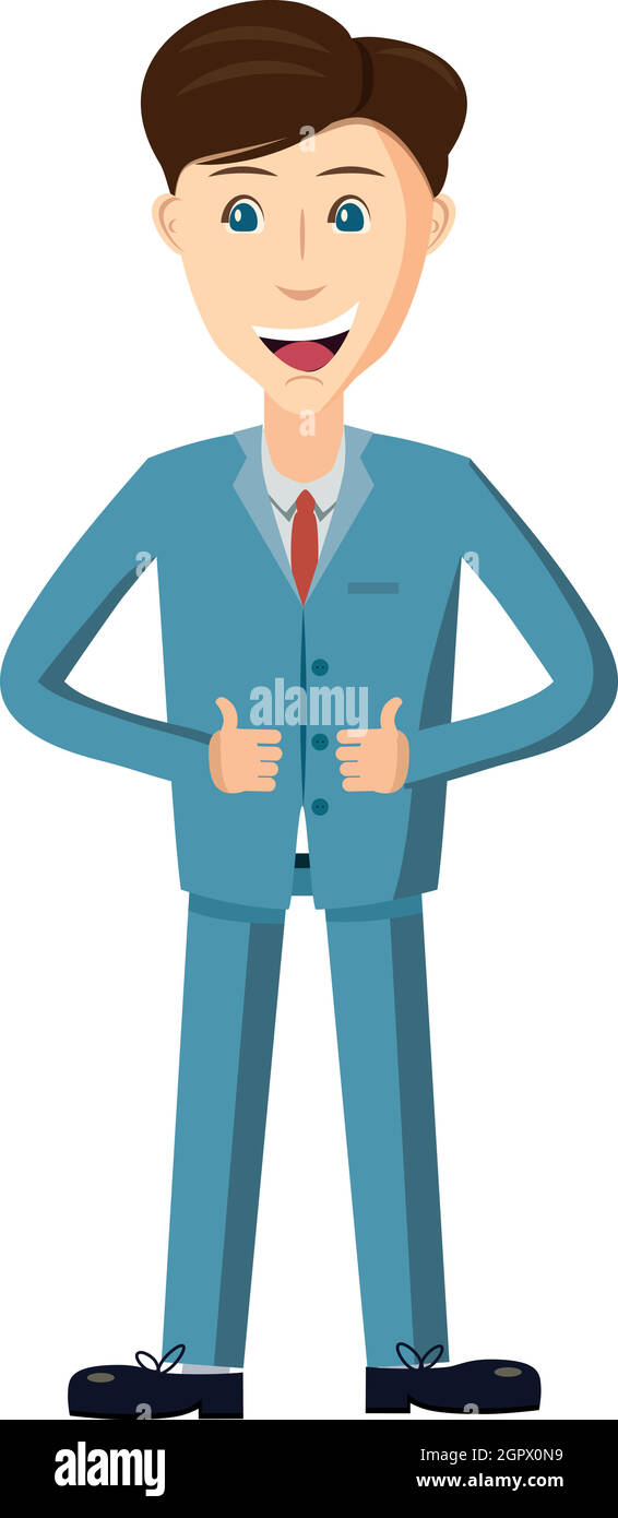 Kaufmann im blauen Anzug Symbol, Cartoon-Stil Stock Vektor