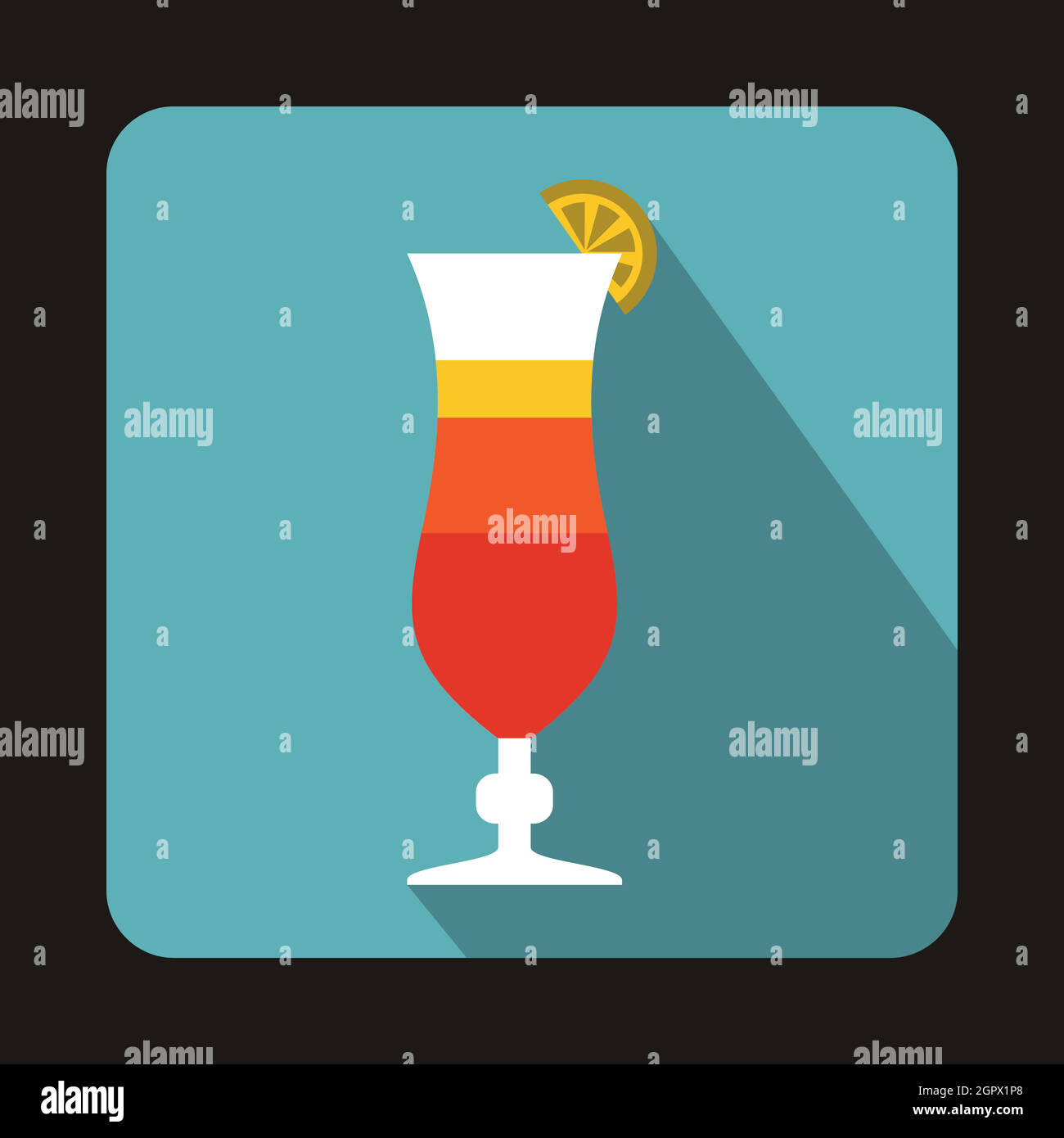 Bunte cocktail-Symbol im flachen Stil Stock Vektor