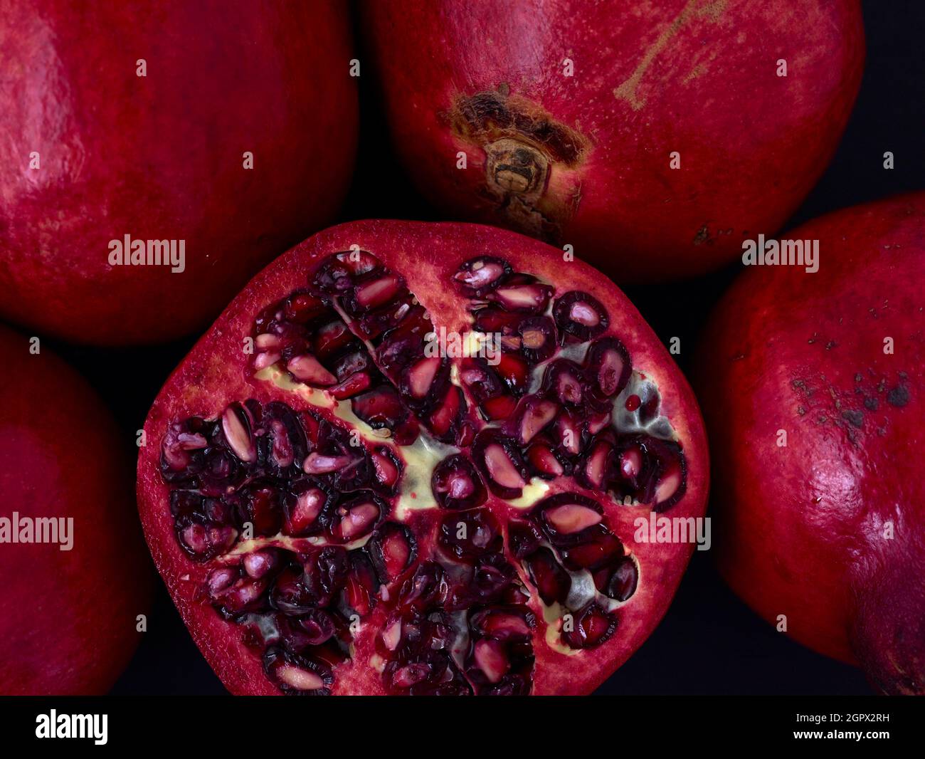 Granatapfel (Punica granatum), Stillleben der Früchte Stockfoto