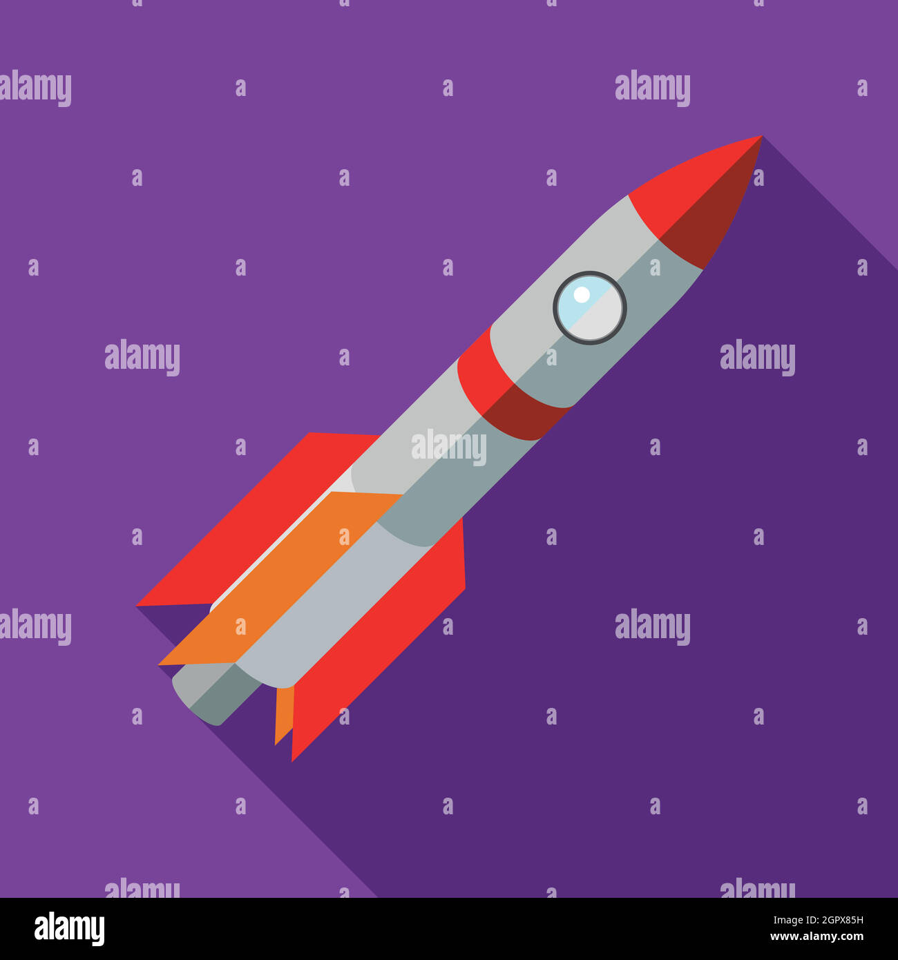 Space Shuttle Rakete Startsymbol, flachen Stil Stock Vektor