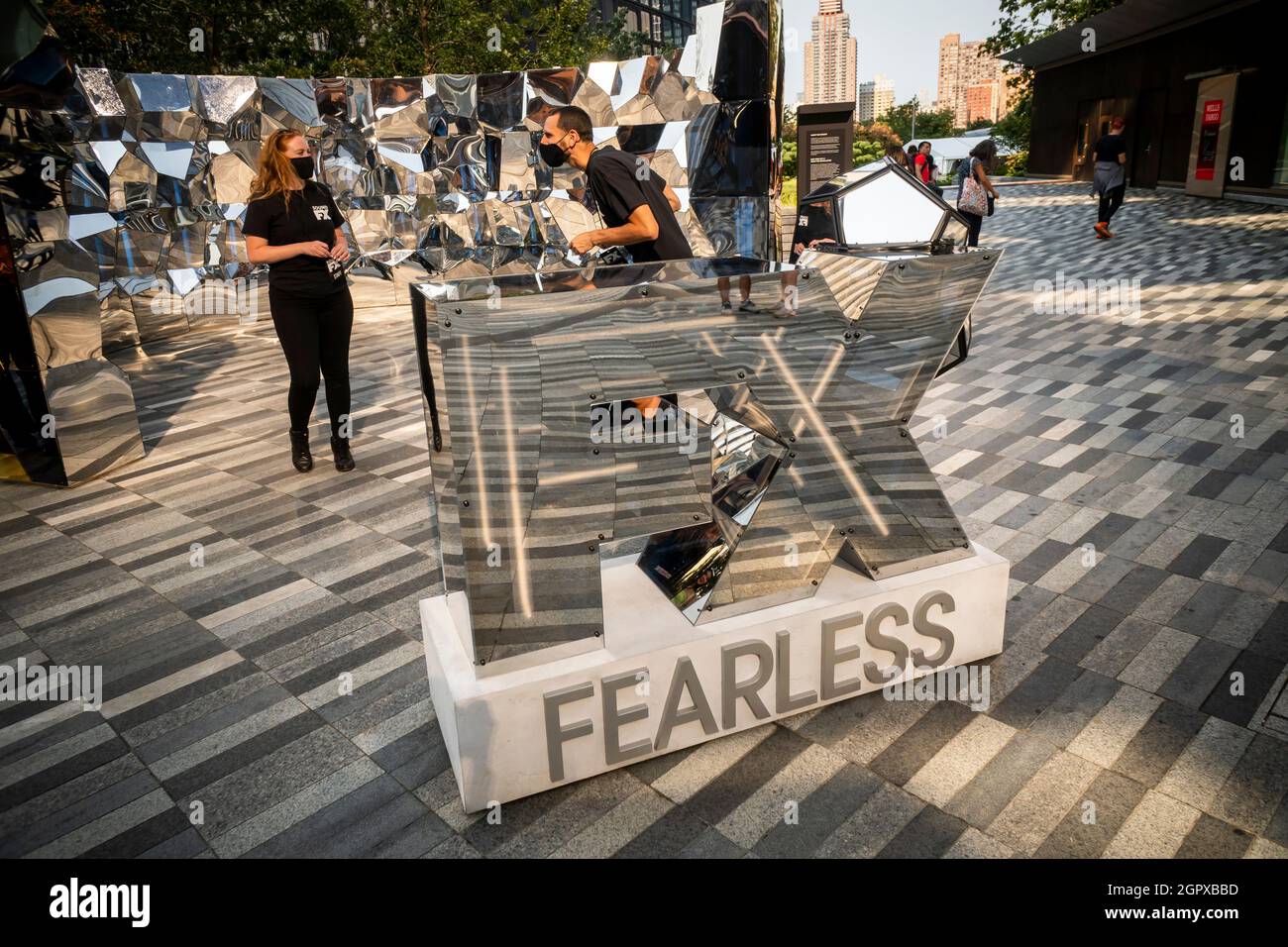 Markenaktivierung für FX: Fearless, die FX-Netzwerke, in Hudson Yards in New York am Sonntag, 12. September 2021. (© Richard B. Levine) Stockfoto