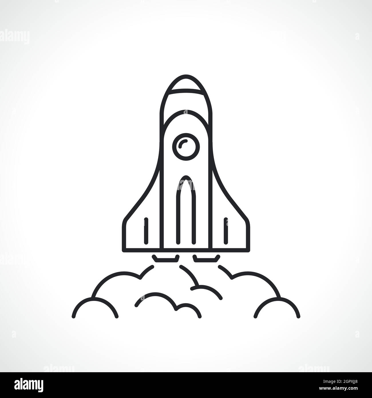 Symbol für Raketenlinien-Vektor-Symbol Stock Vektor