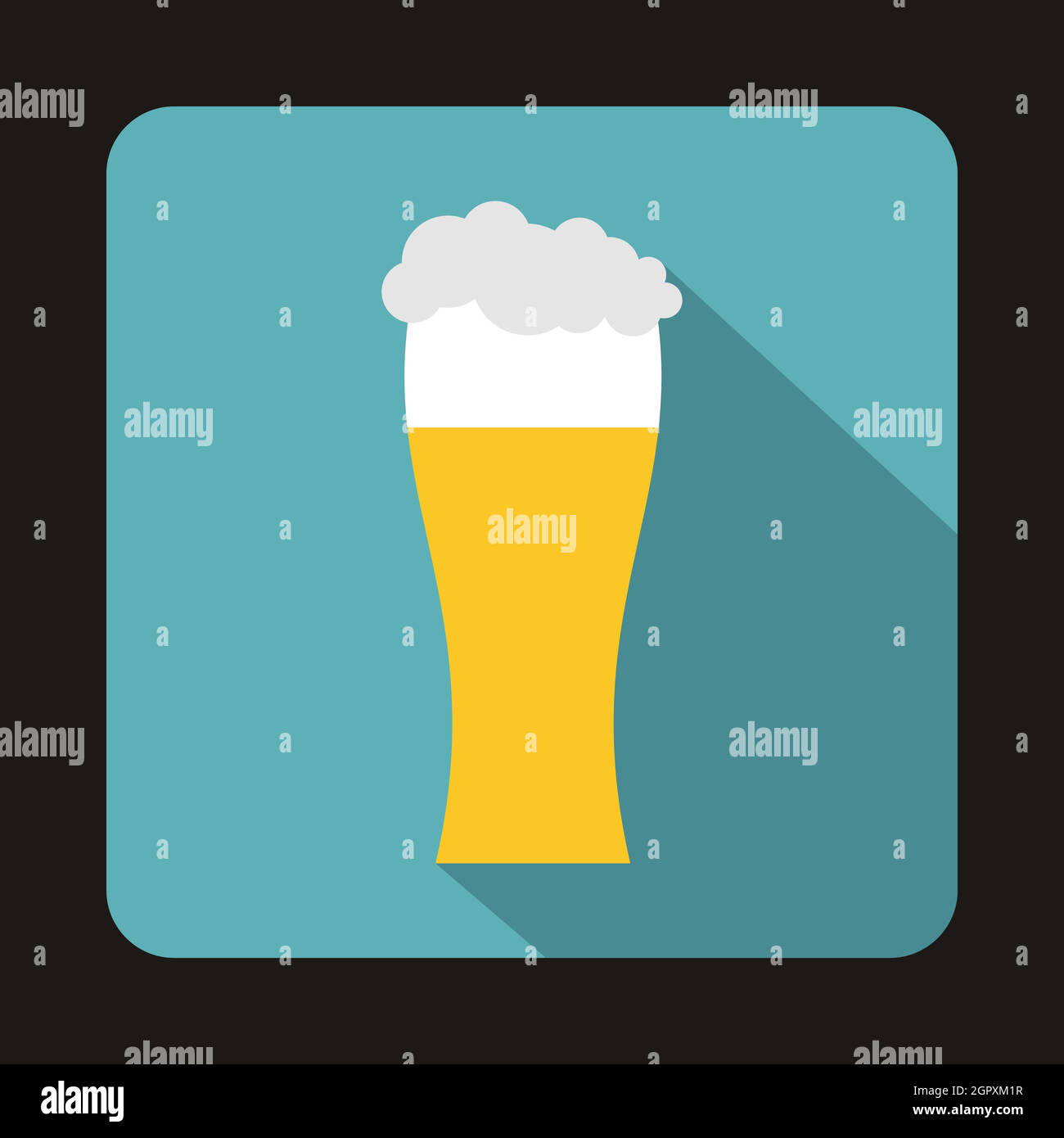 Glas Bier-Symbol im flachen Stil Stock Vektor
