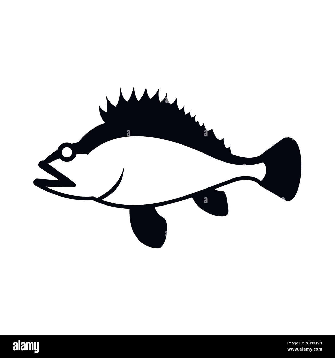 Rose Fisch, Sebastes Norvegicus Symbol, einfachen Stil Stock Vektor