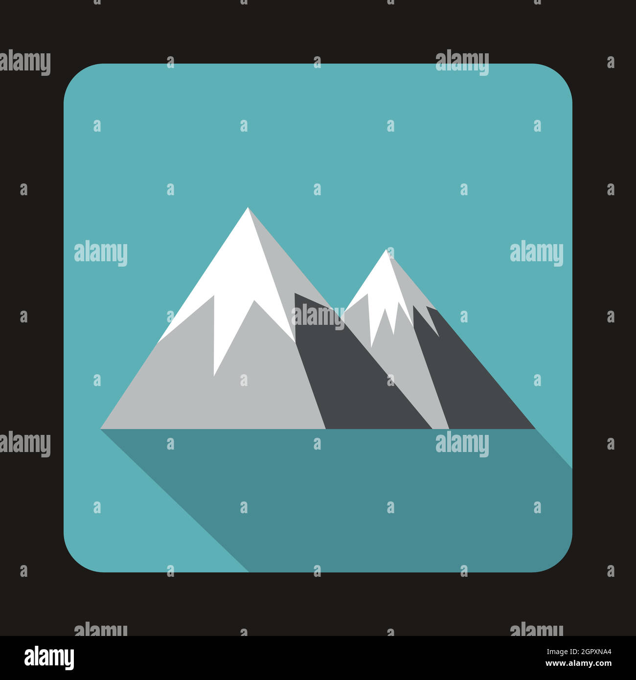 Berge mit Schnee-Symbol, flachen Stil Stock Vektor